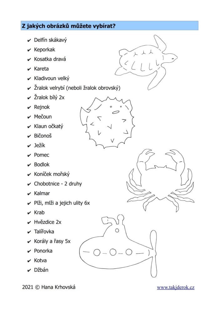 Seznam mořští živočichové
